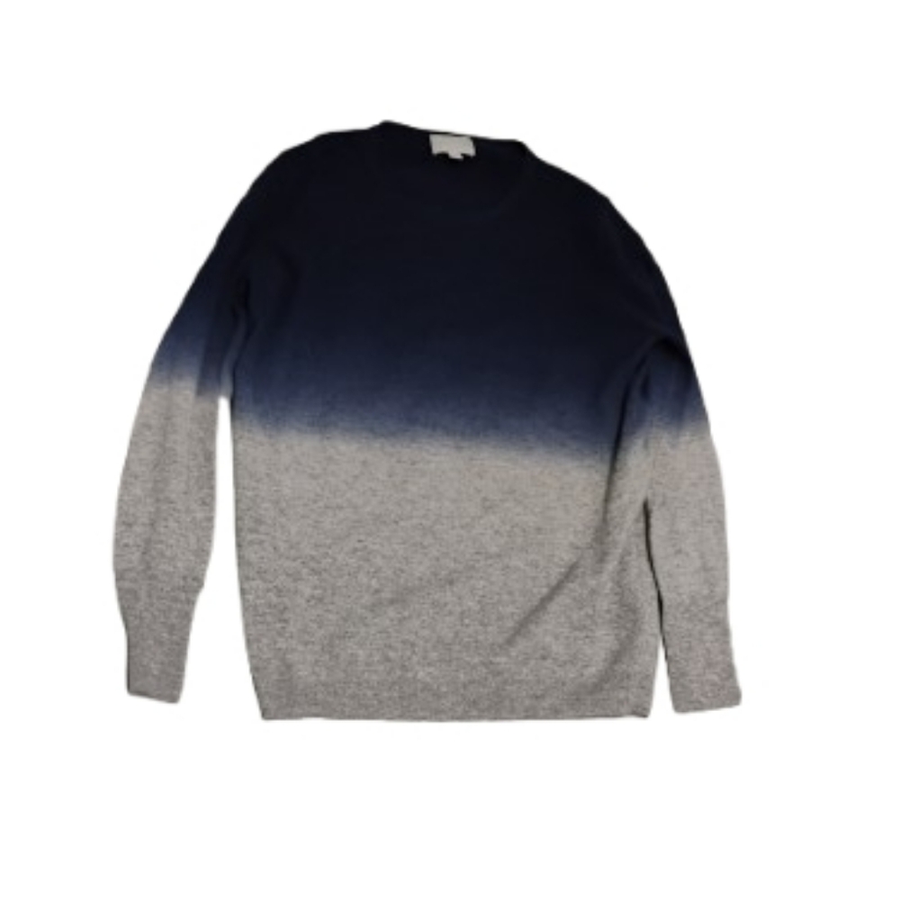 Pure Collection Cashmere Ombre Crewneck Blue Gray Sweater Sz 6